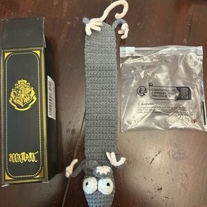 Gray Crocheted Rat Bookmark
